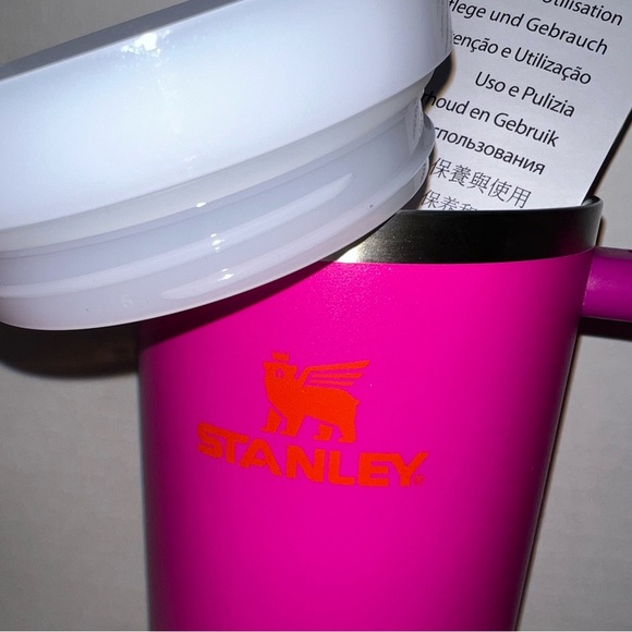 Stanley Vibrant Pink Tumbler with Orange Accent - Picture 10 of 13